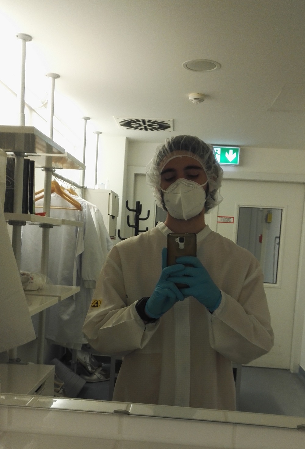 Picture: Daniel in his lab coat.