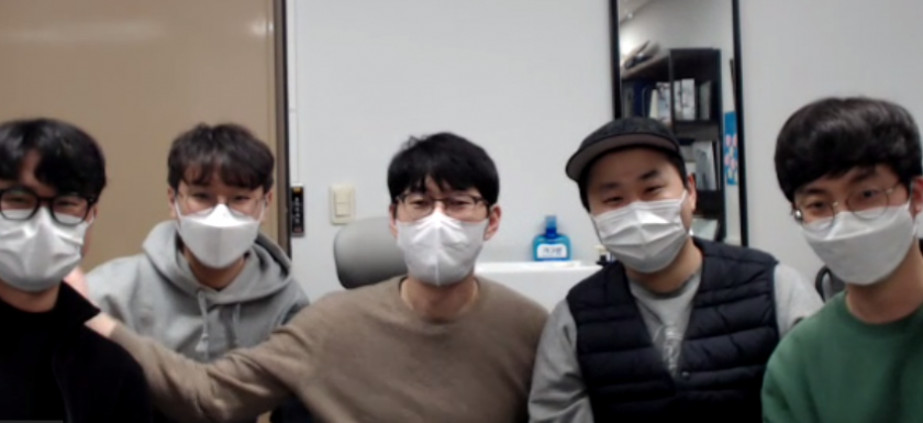 Korean team during a video call