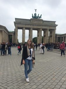 Laura in front of the Brandenburger Tor in Berlin, some years ago.